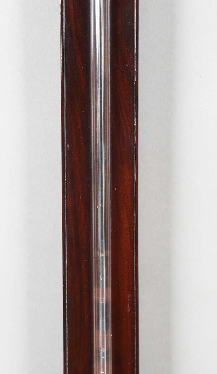 A late George III mahogany stick barometer, the silvered dial with vernier scale and signed 'Storr - Image 3 of 5