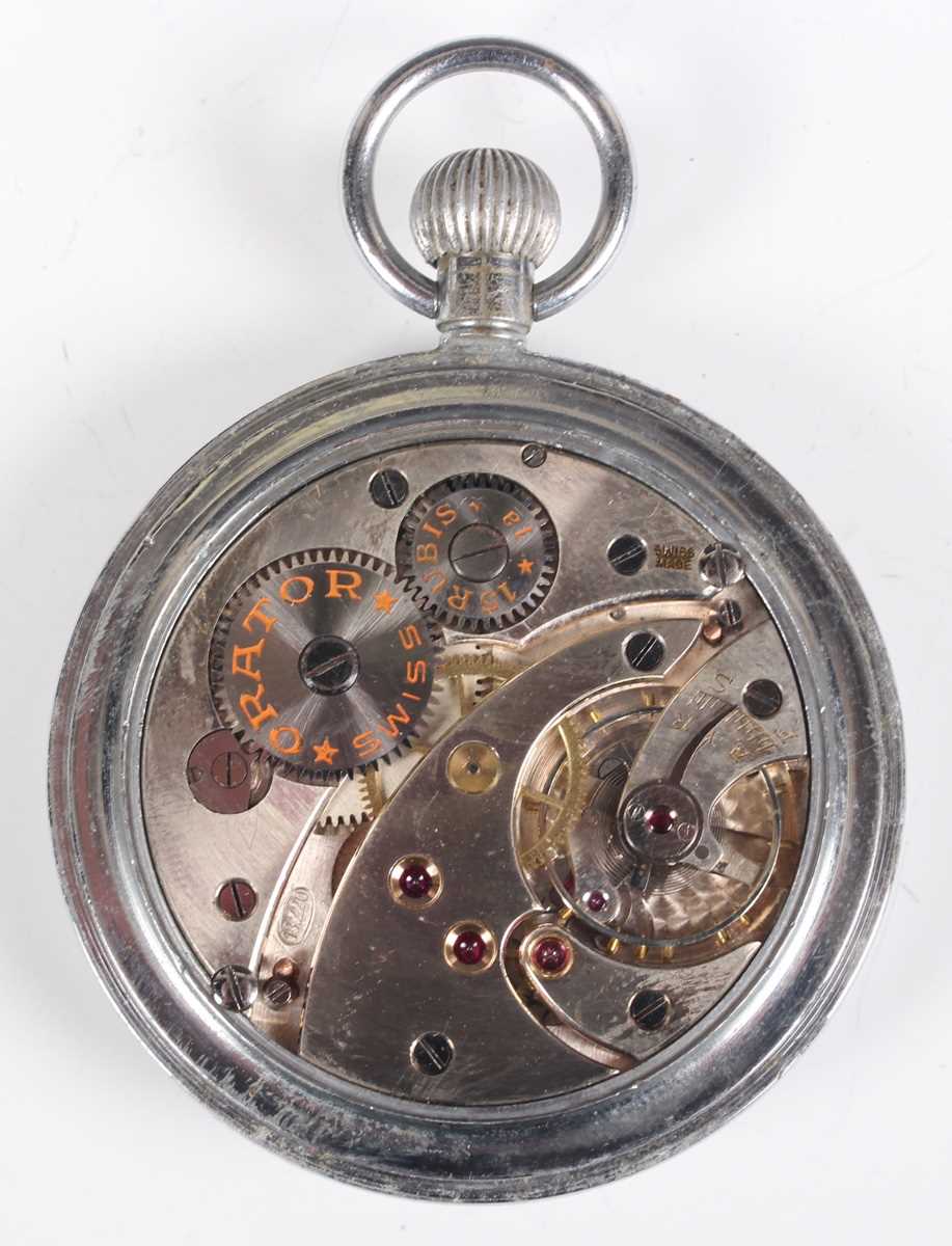 A green enamelled keyless wind open-faced lady’s fob watch with unsigned jewelled cylinder movement, - Image 11 of 26