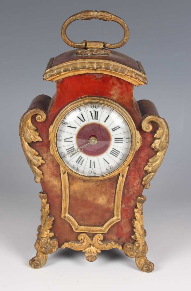 An early 20th century oak mantel clock with eight day movement striking on a gong, the white - Image 23 of 27
