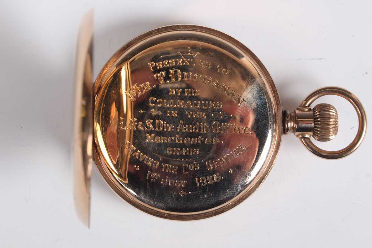 A Waltham gilt metal hunting cased keyless wind gentleman's pocket watch, the signed dial with - Image 11 of 13