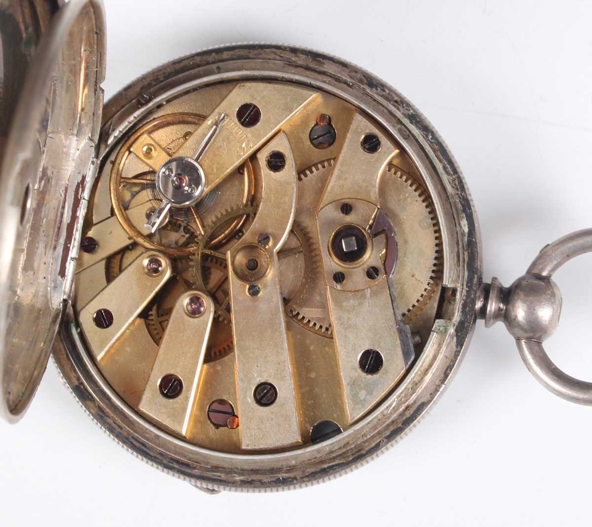 A silver cased keyless wind open faced gentleman's pocket watch, the dial detailed 'Johann Jorgo - Bild 24 aus 31