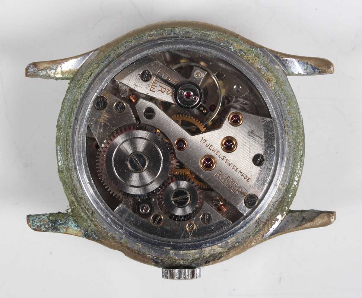 A Roamer Calendar steel backed circular cased gentleman's wristwatch with signed and jewelled MST - Image 2 of 4