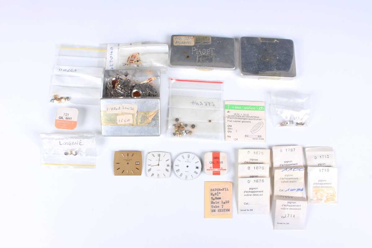 A collection of assorted wristwatch parts, including Rolex and Piaget aluminium small parts cases, a - Bild 2 aus 7