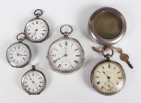 A J.W. Benson London silver cased keywind open-faced gentleman’s pocket watch, the movement detailed