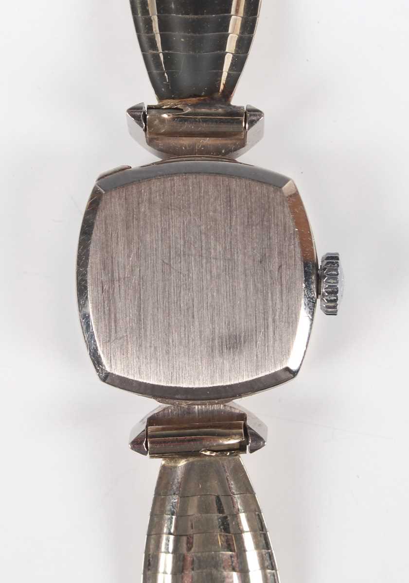 A Tissot 18ct white gold lady’s bracelet wristwatch, the signed silvered dial with baton hour - Image 4 of 6