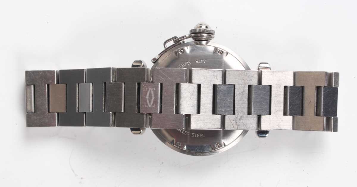 A Cartier de Pasha Automatic stainless steel gentleman's bracelet wristwatch, Ref. 2475, with signed - Image 4 of 5