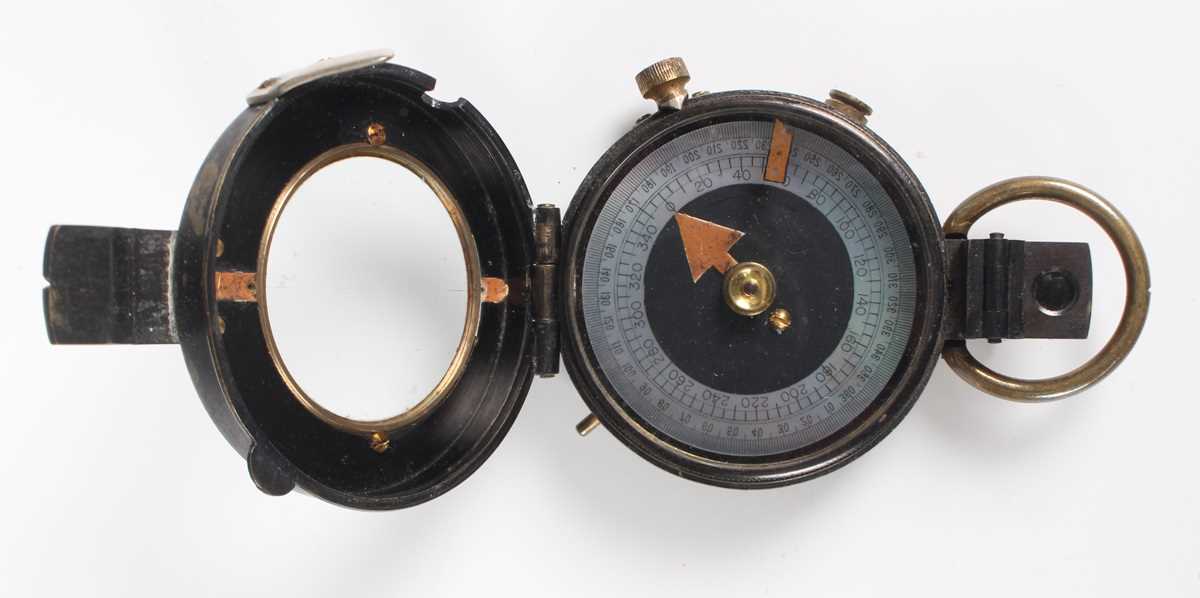 An early 20th century Negretti & Zambra lacquered brass cased pocket barometer, the signed - Image 9 of 13