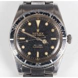 A Rolex Oyster Perpetual 100m= 300ft Submariner stainless steel gentleman's bracelet wristwatch,