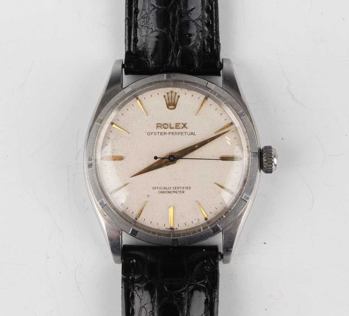 A Rolex Oyster-Perpetual steel cased gentleman's wristwatch, Ref. 6565, circa 1957, with signed