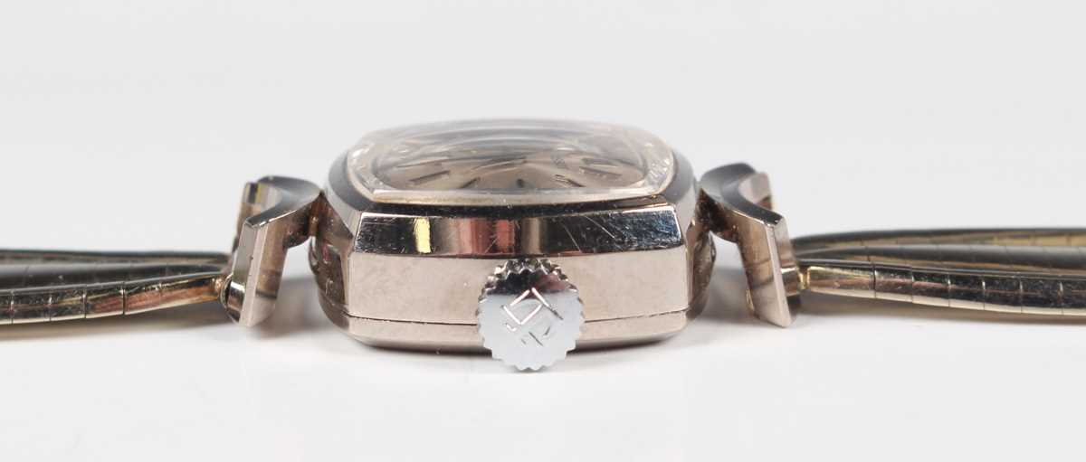 A Tissot 18ct white gold lady’s bracelet wristwatch, the signed silvered dial with baton hour - Image 5 of 6