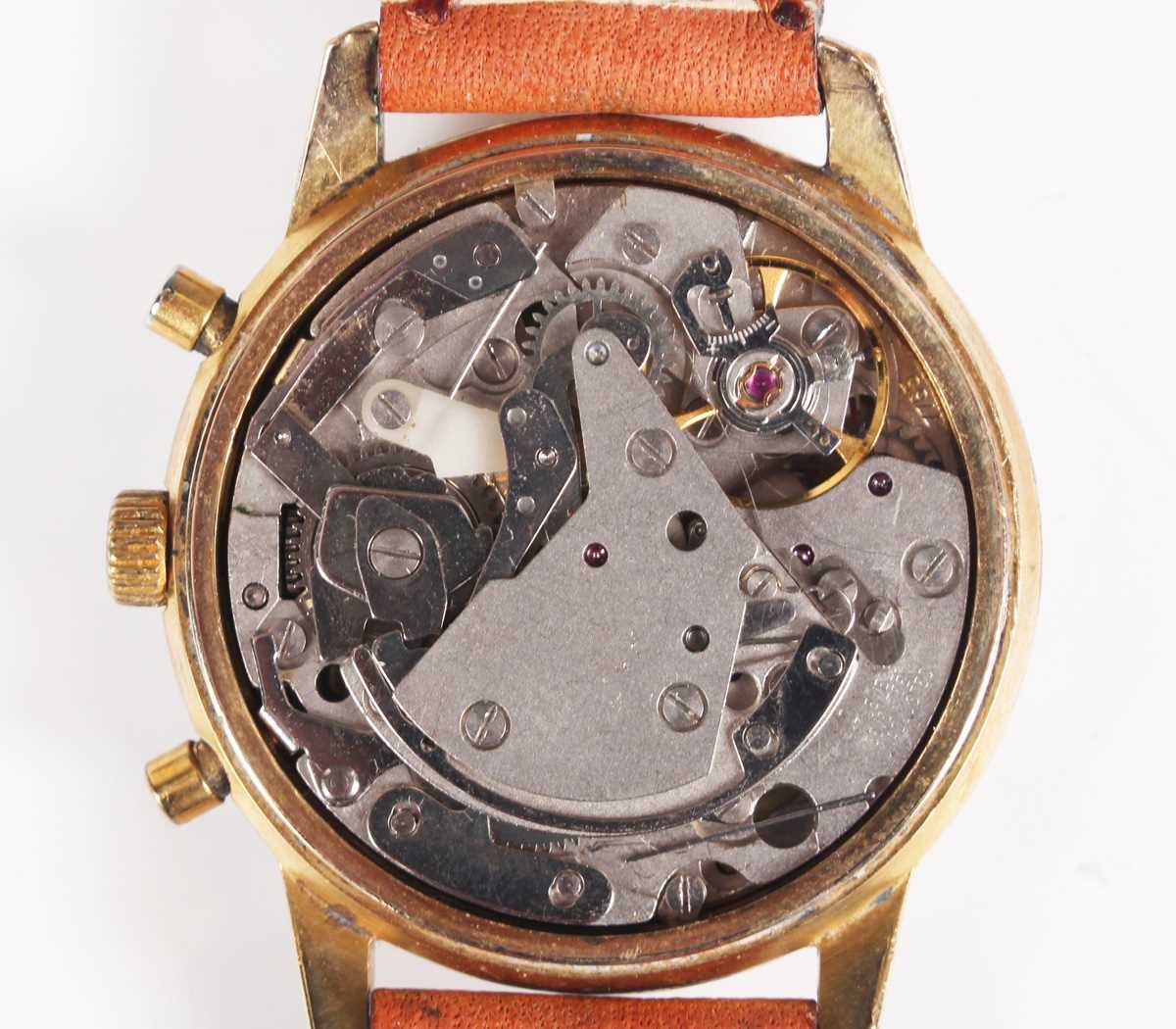 A Pryngeps gilt metal fronted and steel backed gentleman's chronograph wristwatch with unsigned - Image 2 of 5