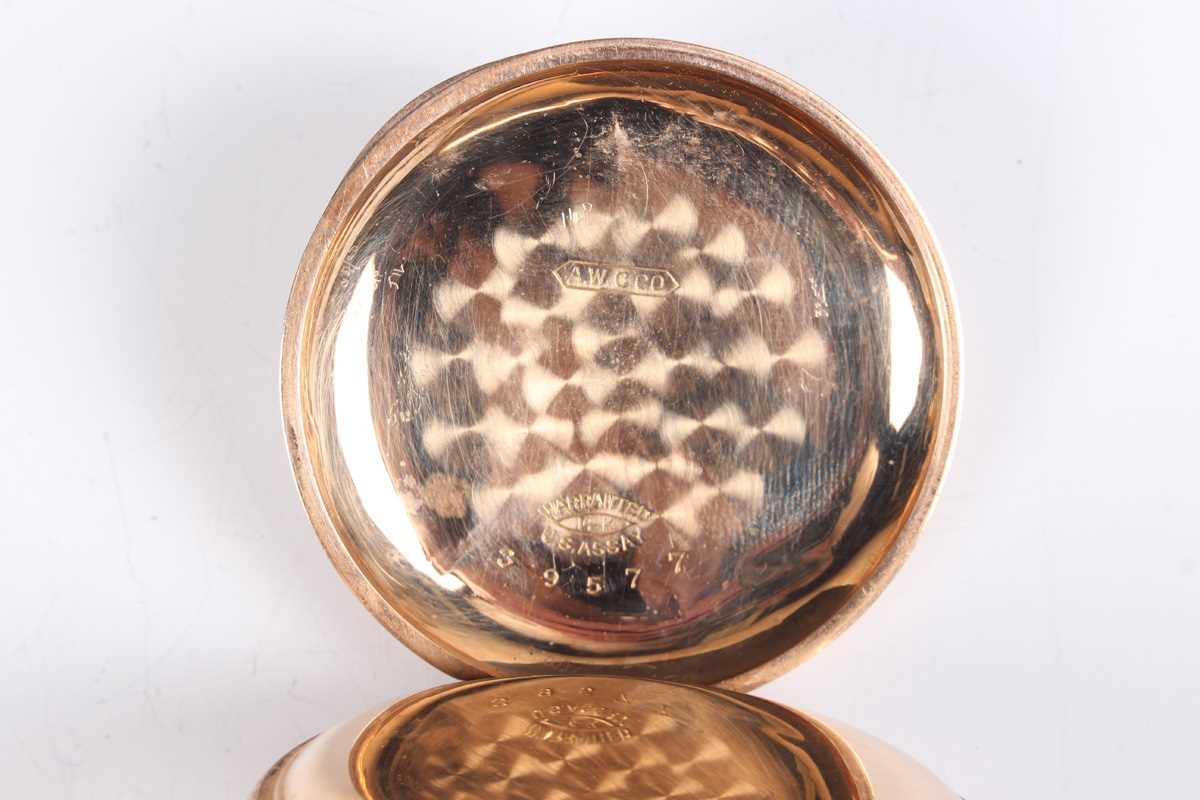 An Elgin Natl Watch Co gold hunting cased keyless wind gentleman’s pocket watch, the signed gilt - Image 5 of 10
