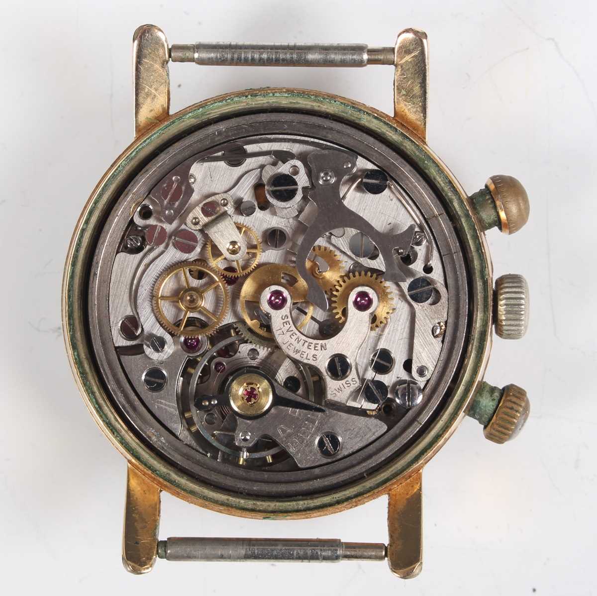 A Lanco chronograph gilt metal fronted and steel backed gentleman's wristwatch with unsigned - Bild 3 aus 14