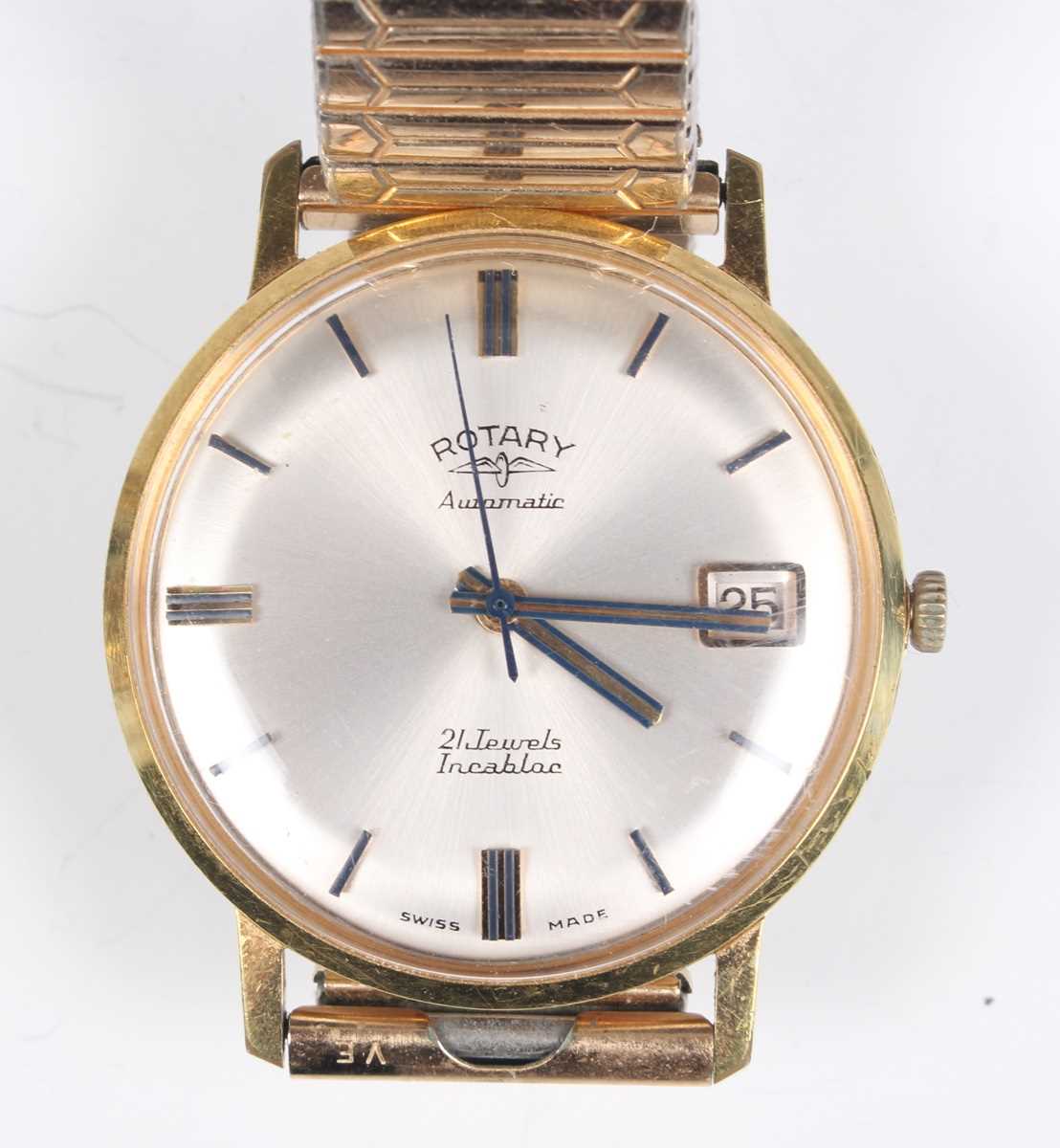 A Rotary 9ct gold cushion cased gentleman’s wristwatch, the circular jewelled movement detailed ‘ - Image 7 of 13