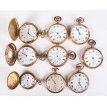 A gilt metal cased keyless wind open faced gentleman's dress pocket watch, the silvered dial with