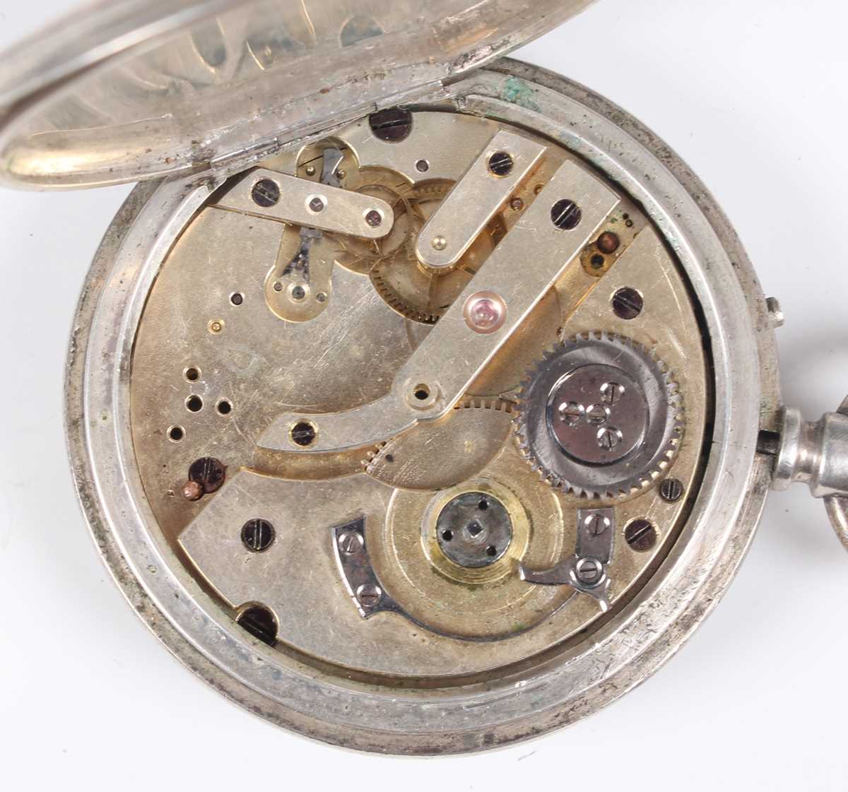 A silver cased keyless wind open faced gentleman's pocket watch, the dial detailed 'Johann Jorgo - Image 13 of 31