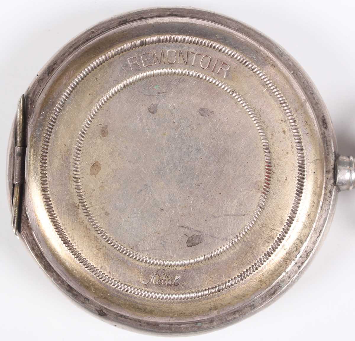 A silver cased keyless wind open faced gentleman's pocket watch, the dial detailed 'Johann Jorgo - Bild 11 aus 31