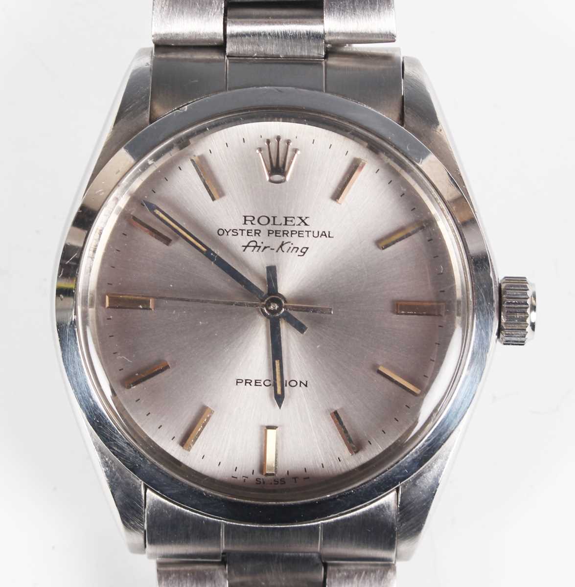 A Rolex Oyster Perpetual Air-King stainless steel gentleman's bracelet wristwatch, Ref. 1002,