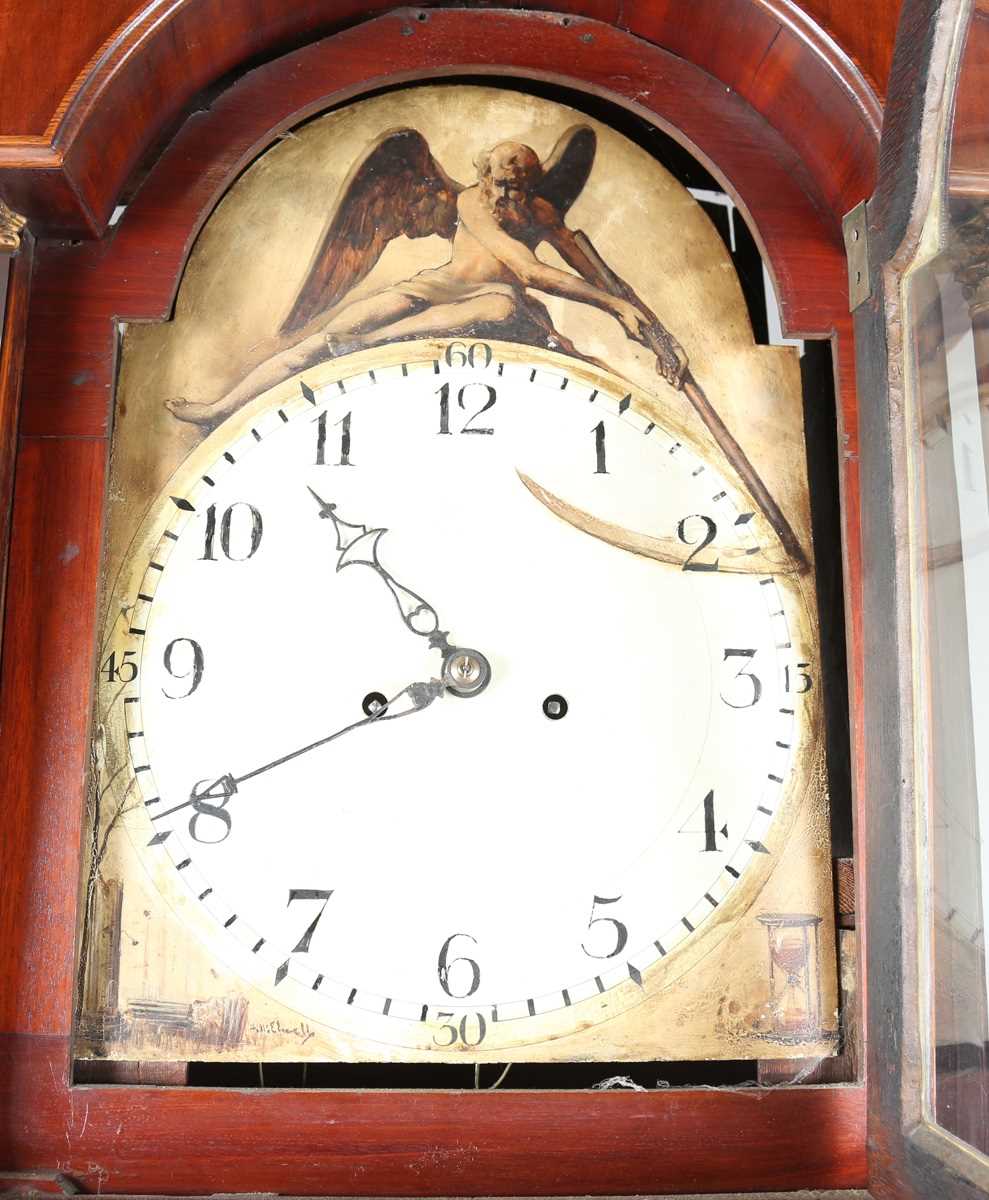 A George III oak and mahogany longcase clock with eight day movement striking on a bell, the 13-inch - Image 2 of 11