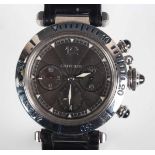 A Cartier Pasha automatic stainless steel cased gentleman's chronograph wristwatch, Ref. 2113,