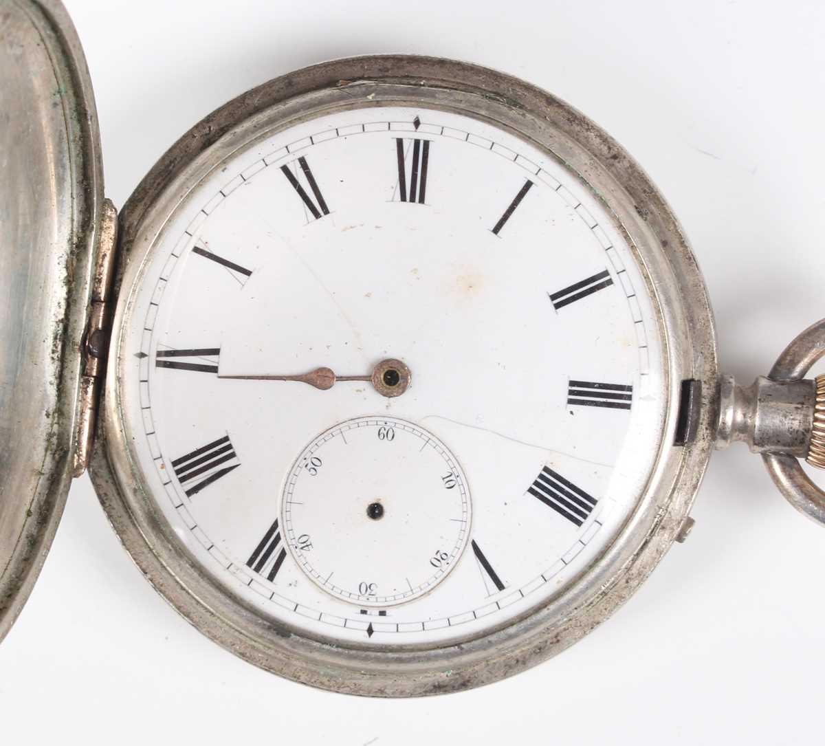 A silver cased keyless wind open faced gentleman's pocket watch, the dial detailed 'Johann Jorgo - Image 12 of 31