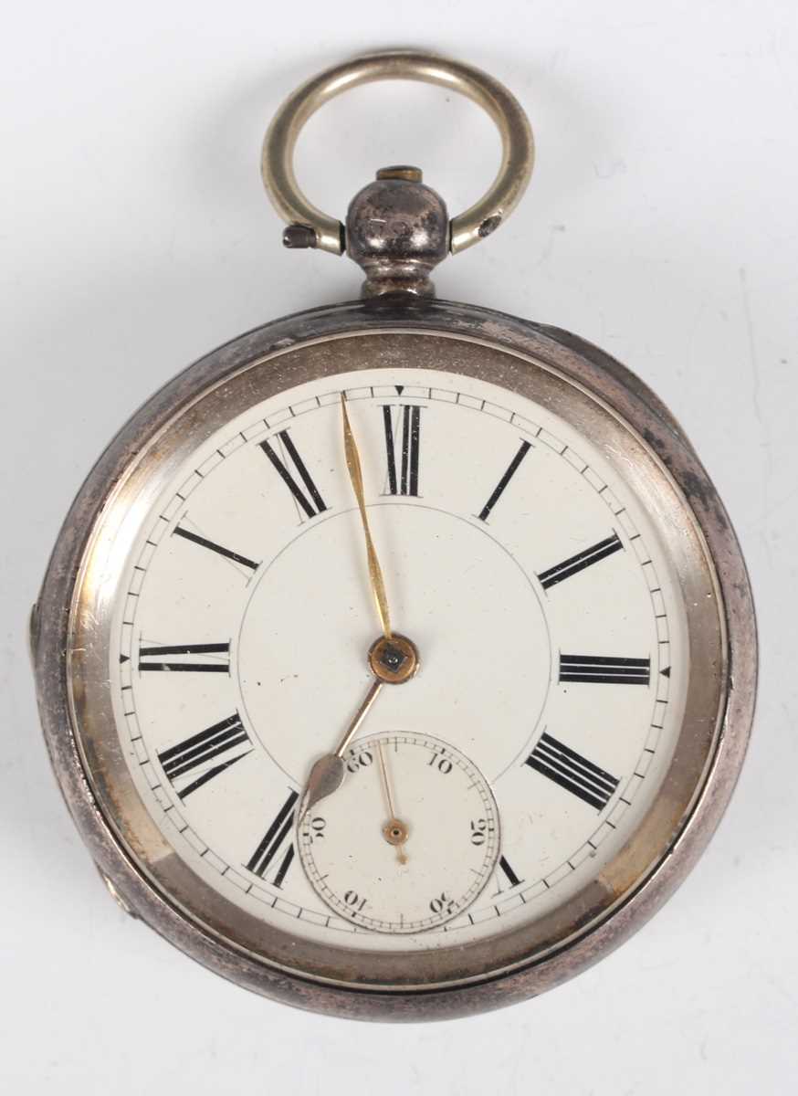 A J.W. Benson London silver cased keywind open-faced gentleman’s pocket watch, the gilt jewelled - Image 7 of 14