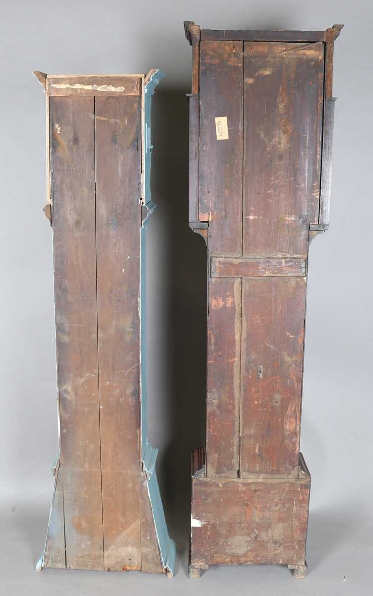 A George III mahogany longcase clock case, the hood with moulded pediment above glazed door and - Image 3 of 4