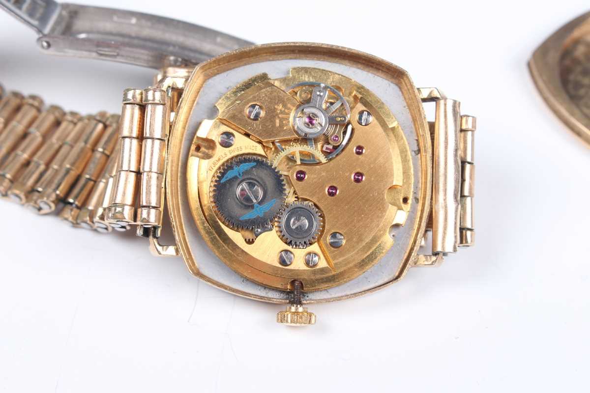 A Rotary 9ct gold cushion cased gentleman’s wristwatch, the circular jewelled movement detailed ‘ - Image 3 of 13