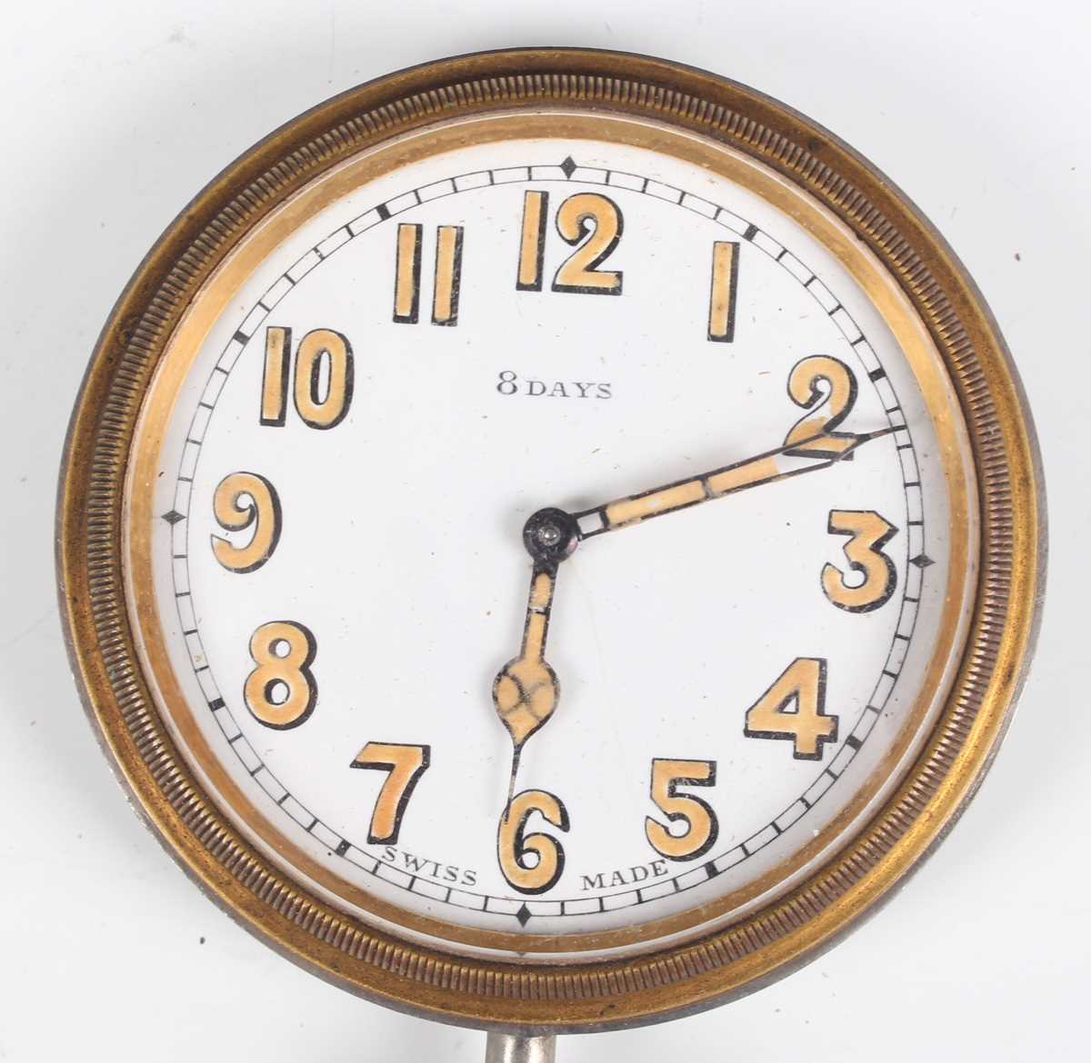 A chrome plated base metal cased keyless wind open faced gentleman's Goliath pocket watch, the white - Image 13 of 18