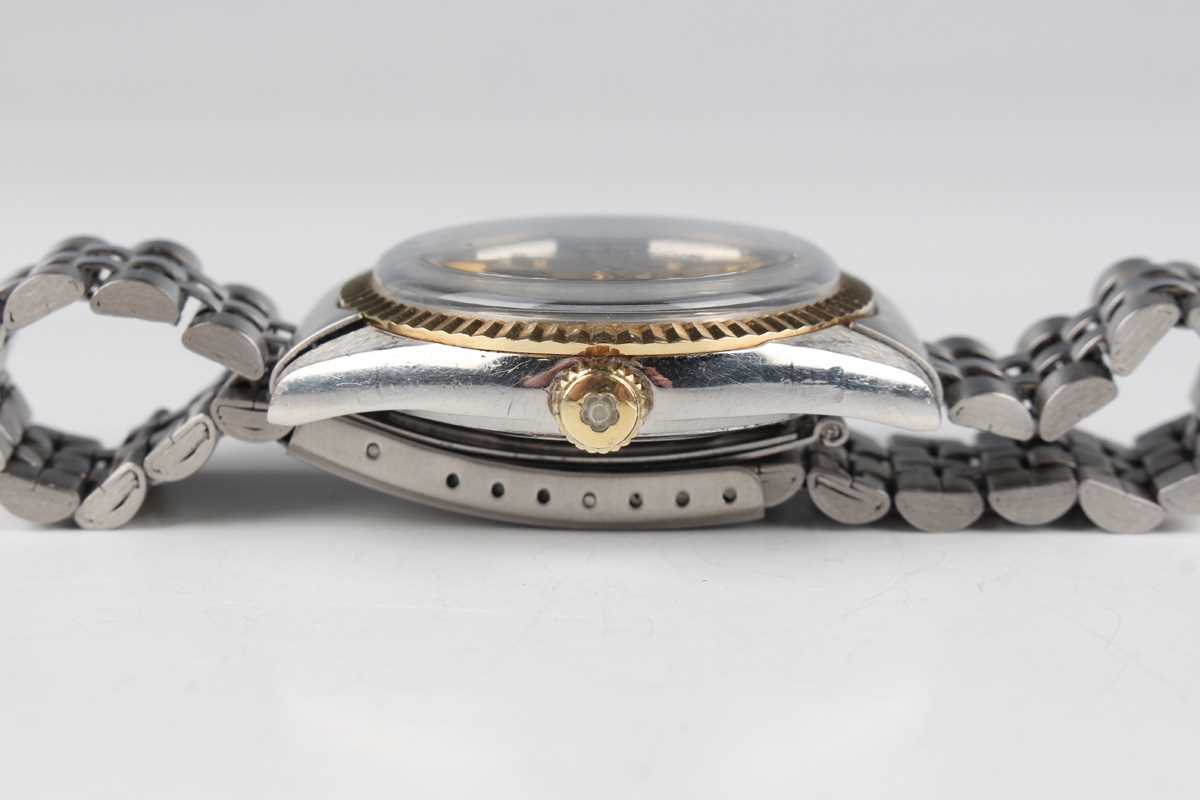 A Titoni Cosmo King 25 Jewels Rotomatic Day Date steel and gilt gentleman's wristwatch, the signed - Image 3 of 4