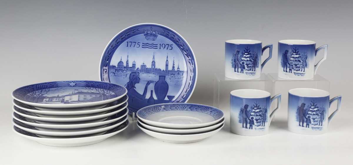 Six Royal Copenhagen Christmas plates, dated from 1970 to 1975 inclusive, together with a similar
