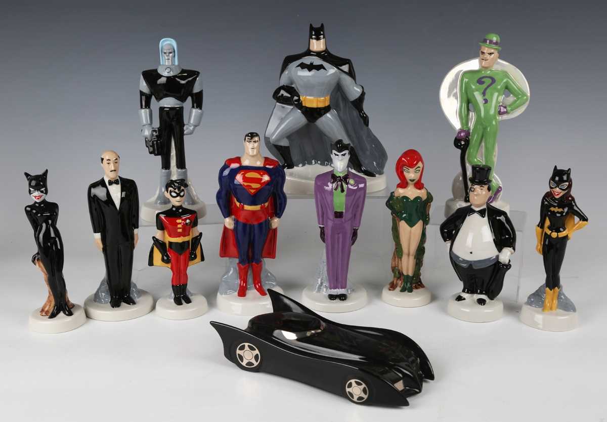 Twelve Wade DC Comics figures and models, produced for 'Out Of The Blue Ceramics', dated 1999,