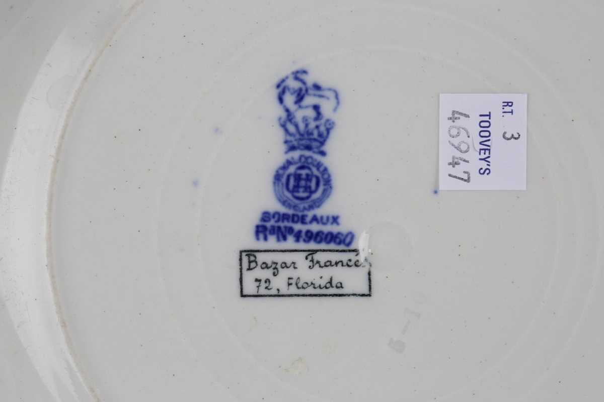 Two pieces of Royal Doulton Bordeaux pattern pottery, decorated with the crest of the Sociedad - Image 4 of 7