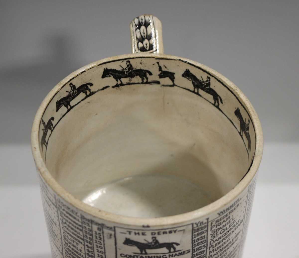 A Lloyd & Co. pottery commemorative horse racing tankard, circa 1876, printed in black with a list - Image 6 of 6