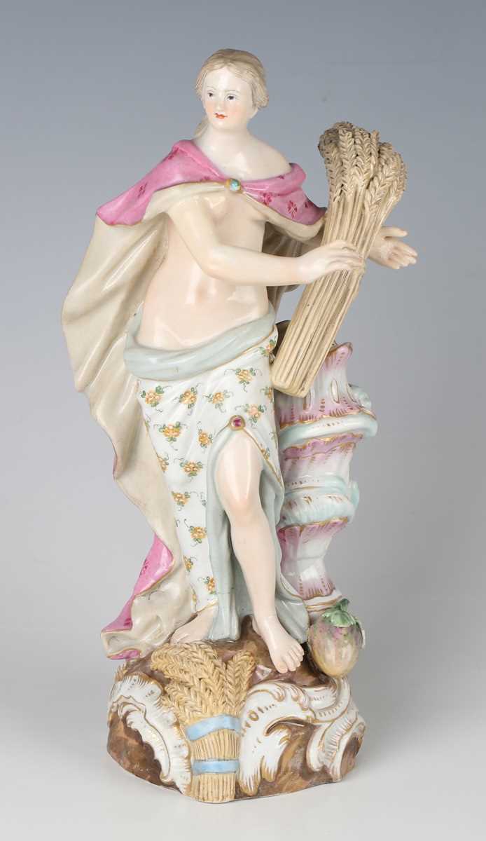 A Meissen figure allegorical of Summer, probably modelled after Meyer, late 19th century, the