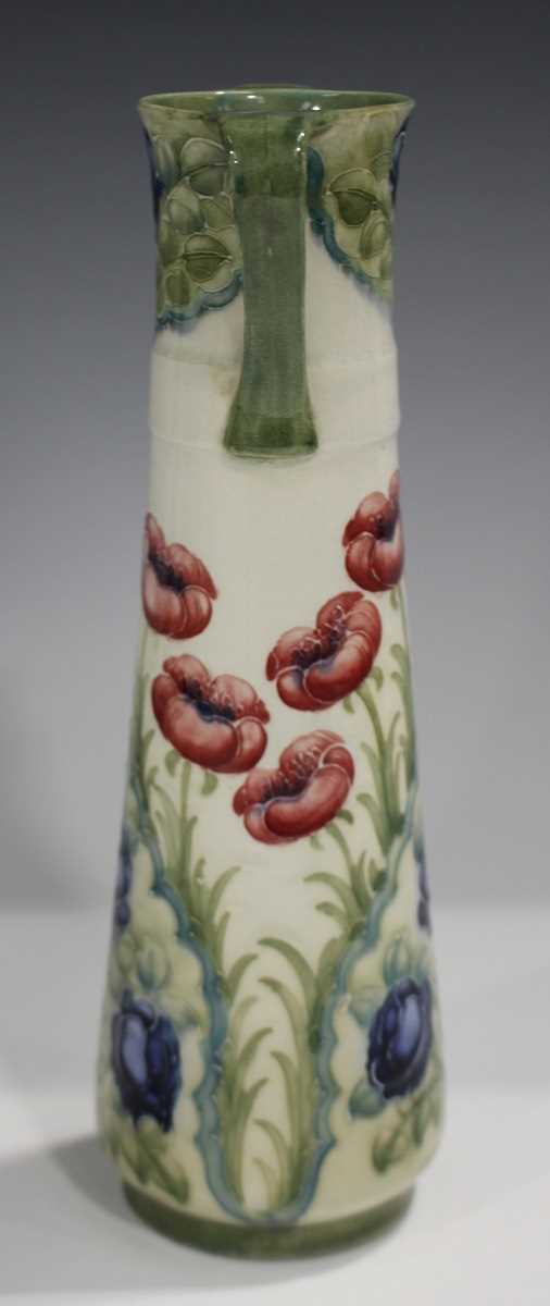 A Macintyre Moorcroft two-handled vase, circa 1908-09, the cream ground with pinkish red poppies - Image 2 of 3