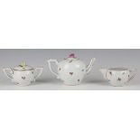 Three Herend Mille Fleurs pattern items, 20th century, comprising teapot and cover, height 11cm, jug