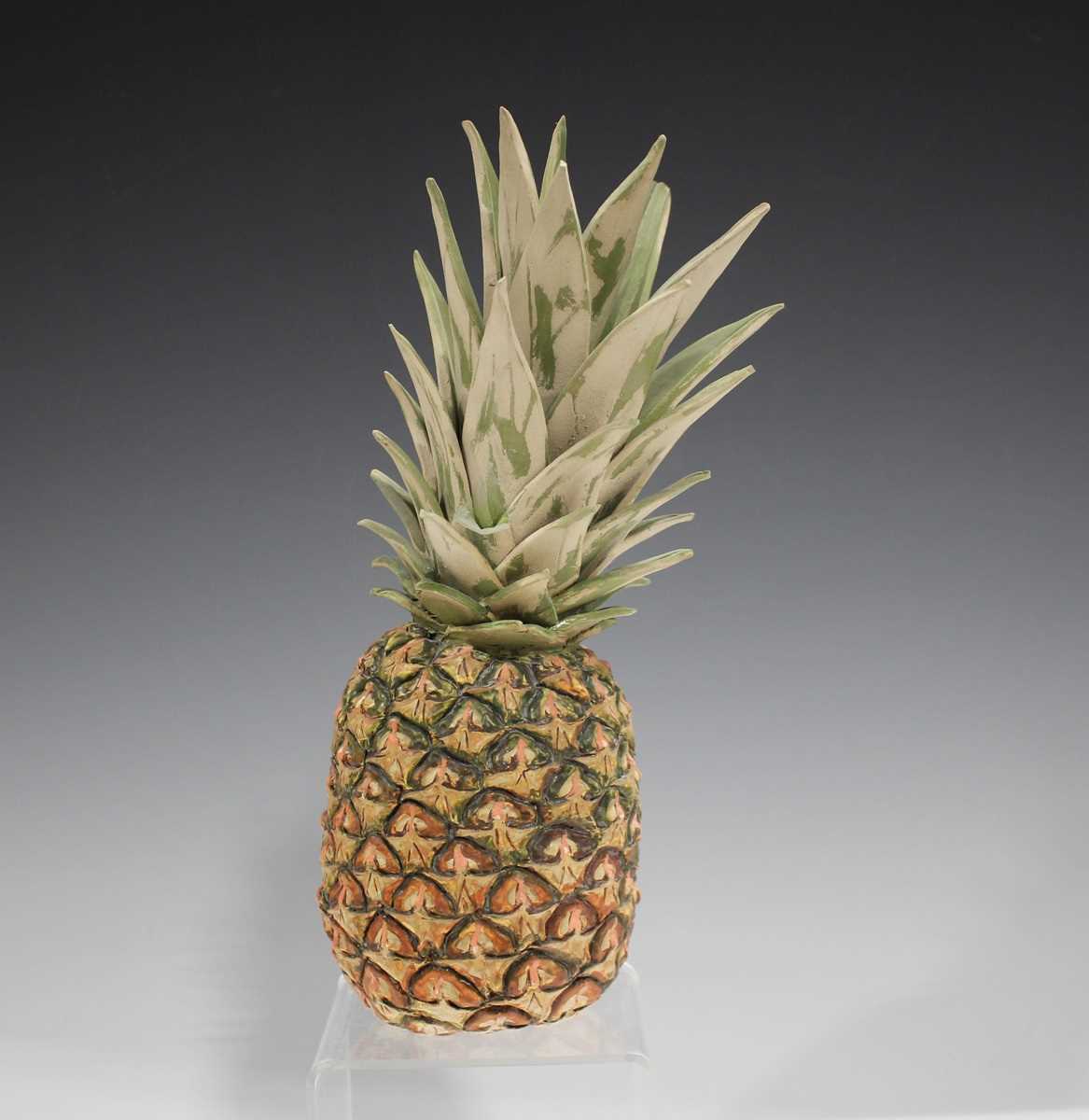 A small group of Penkridge Ceramics realistic pottery fruit, comprising a pineapple, height 28cm, - Image 2 of 9