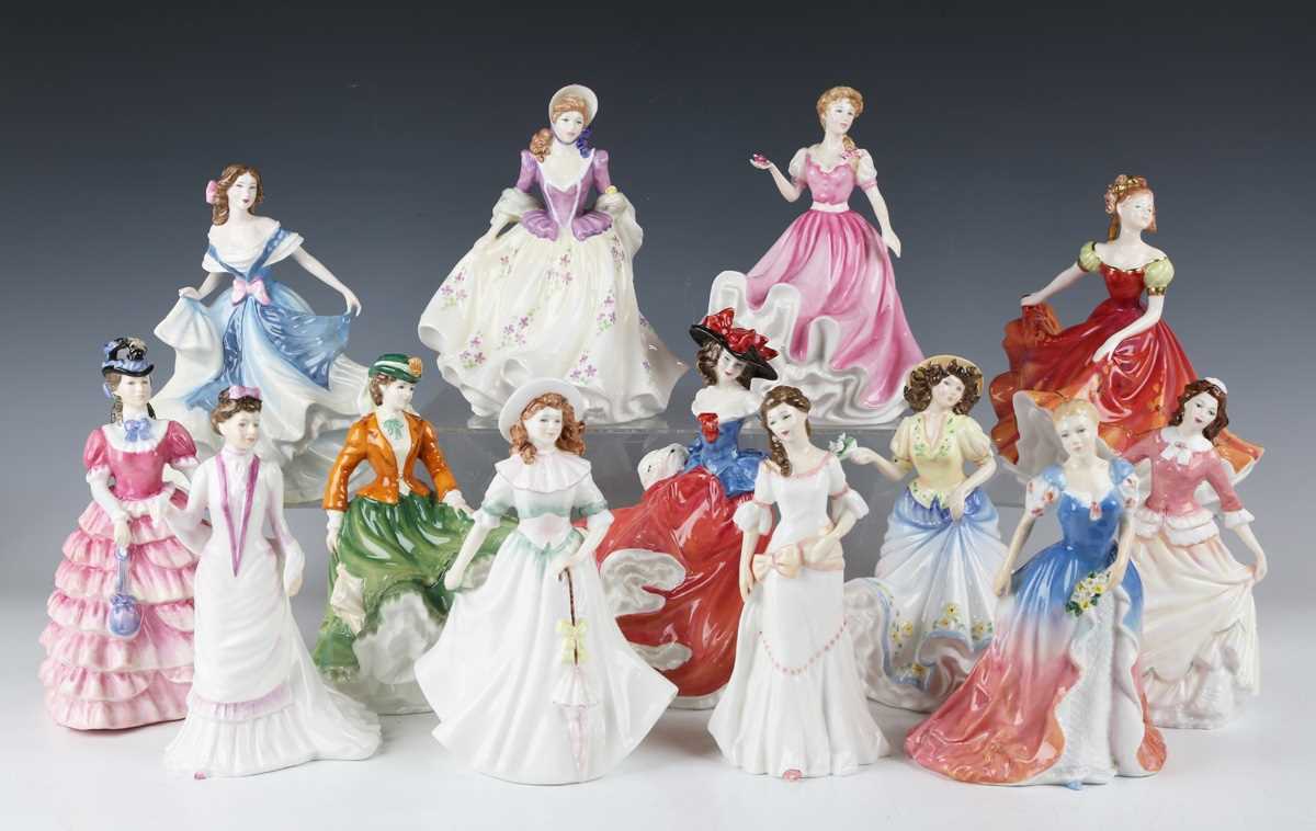 Eight Royal Doulton Collectors Club annual figures, dating from 1994 to 2001, comprising Diane,