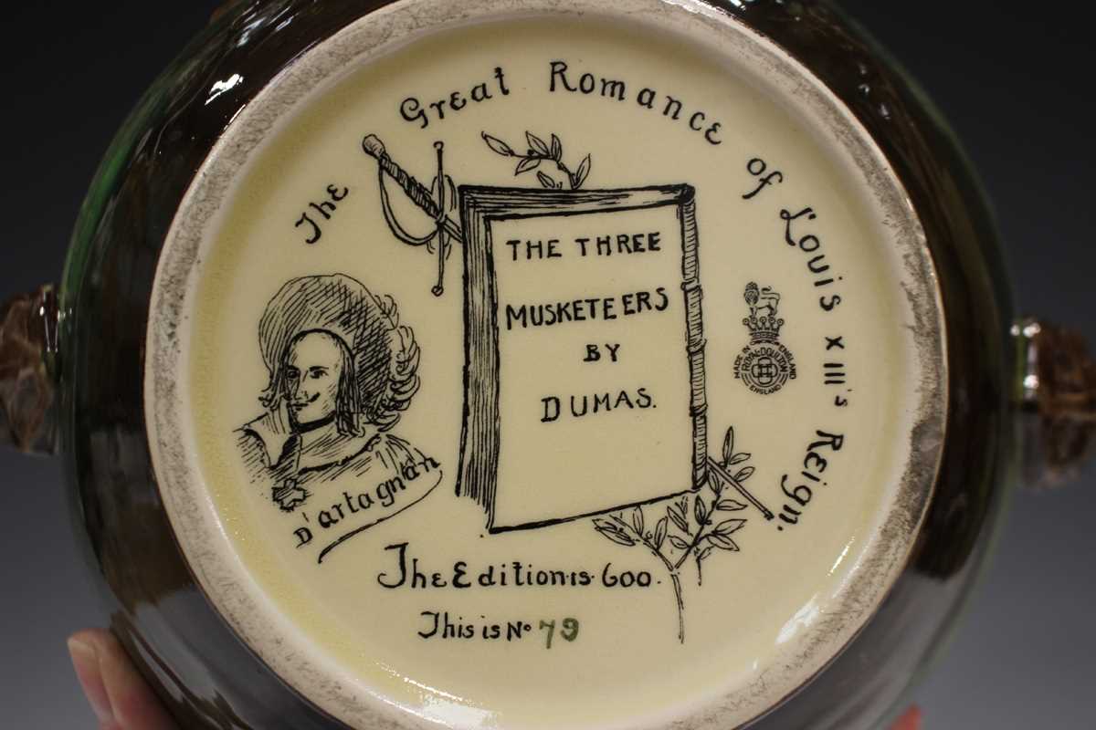 A Royal Doulton limited edition The Three Musketeers two-handled loving cup, No. 79 of 600, black - Image 5 of 5