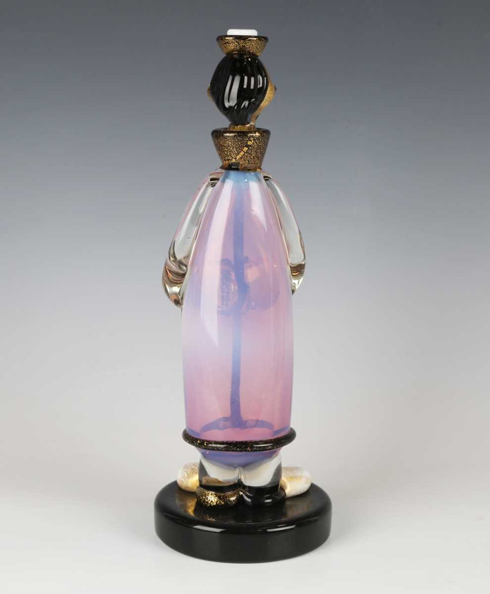 A Murano glass figural decanter bottle and stopper, mid 20th century, in the form of a standing - Image 2 of 6