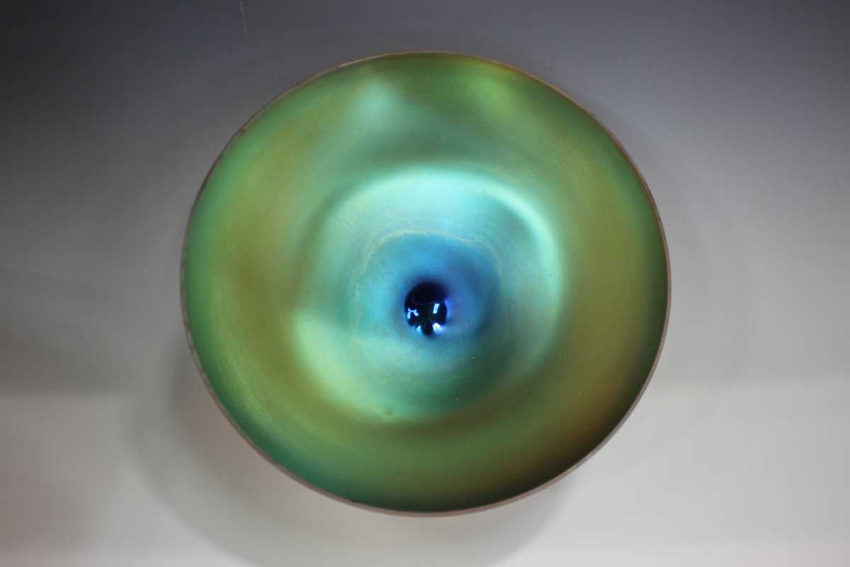 A set of ten WMF Myra-Kristall iridescent glass circular bowls, circa 1930, of gently flared from - Image 3 of 12