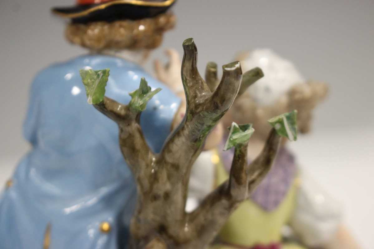 A pair of Meissen figure groups allegorical of Summer and Autumn, late 19th century, after the - Image 7 of 7