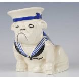 A Royal Doulton medium size Bulldog wearing Sailor suit and hat, designed by Charles Noke,