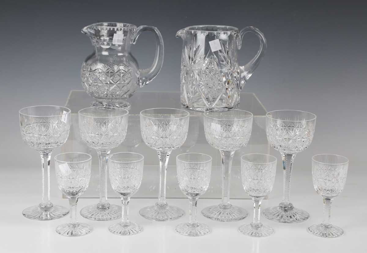 A part suite of Edinburgh Crystal Thistle pattern glass, comprising eight flutes, height 17.5cm, a - Image 4 of 4