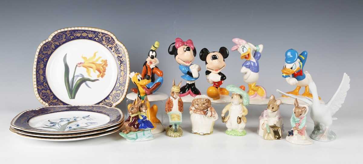 Six Royal Doulton The Mickey Mouse Collection 70th Anniversary figures, comprising Mickey, Minnie,