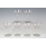 A mixed group of twenty-three hollow stem champagne coupes, late 19th to 20th century, of various