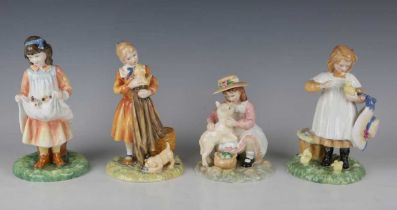 A set of four Royal Doulton limited edition Age of Innocence figures, comprising First Outing,