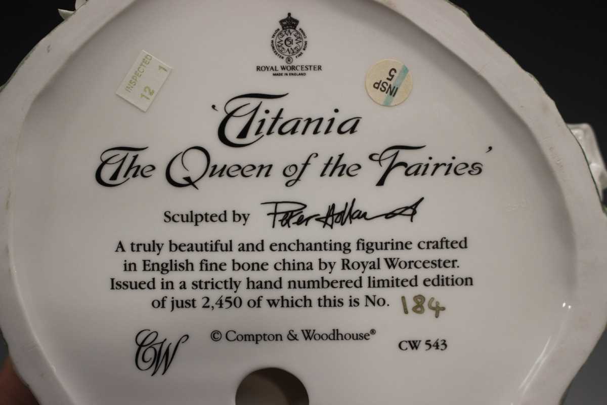 A Royal Worcester Compton & Woodhouse limited edition figure Titania The Queen of the Fairies, - Image 5 of 6