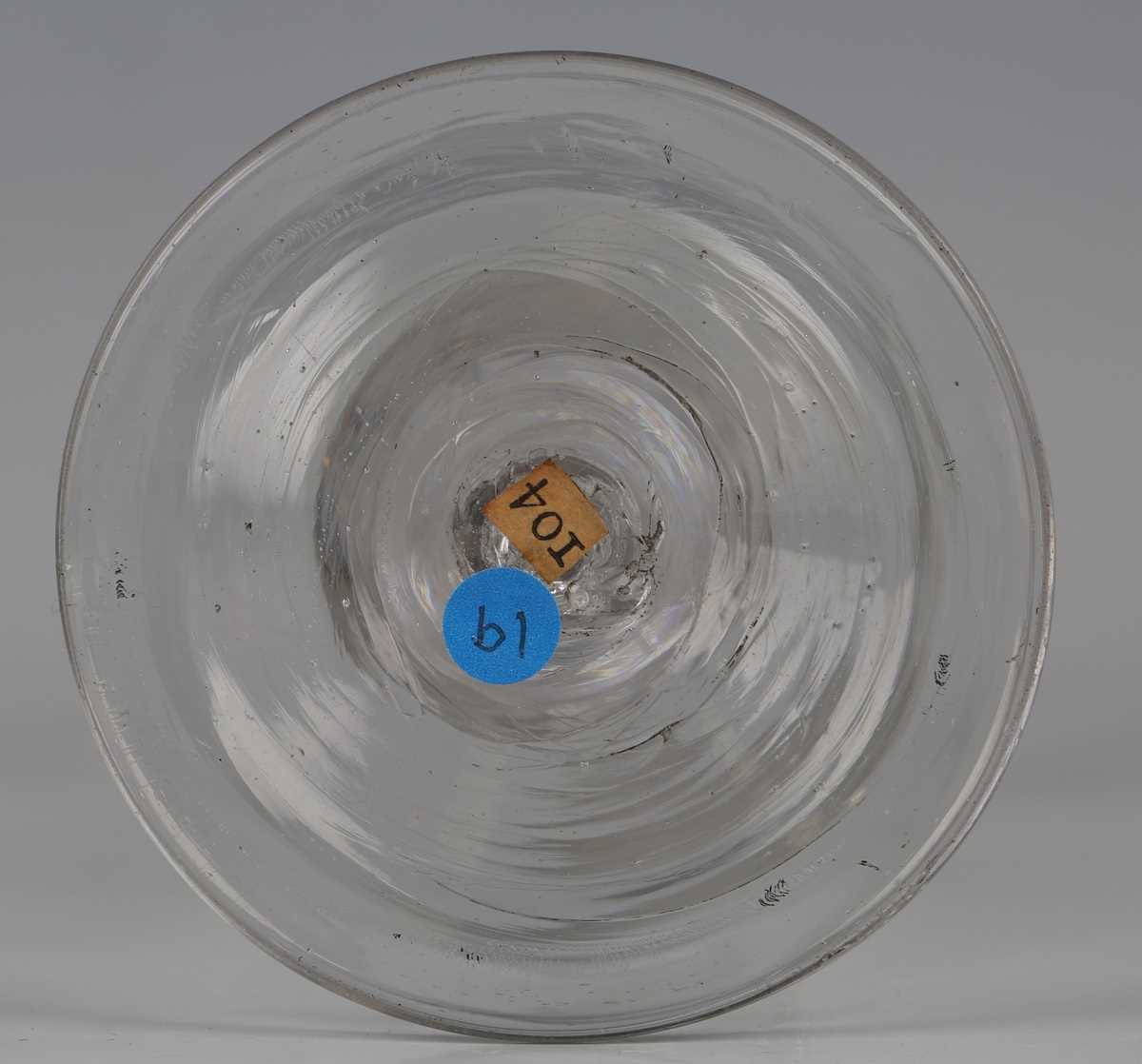 A single series multiple airtwist stem wine glass of possible Jacobite significance, circa 1760, the - Image 2 of 2